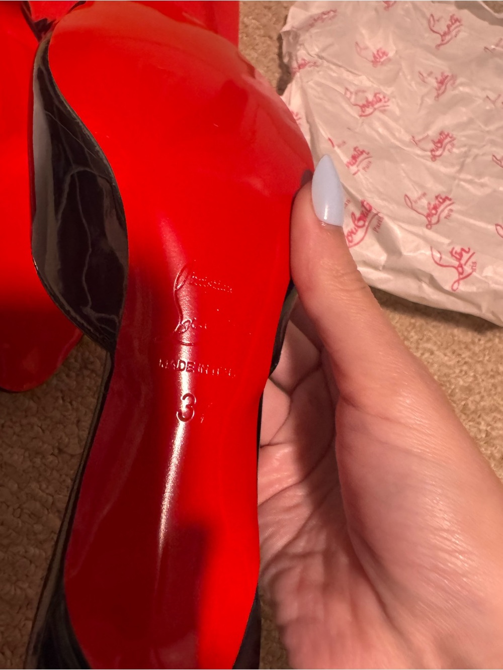 New Red Bottom Sandal Heels - Picture 4 of 6